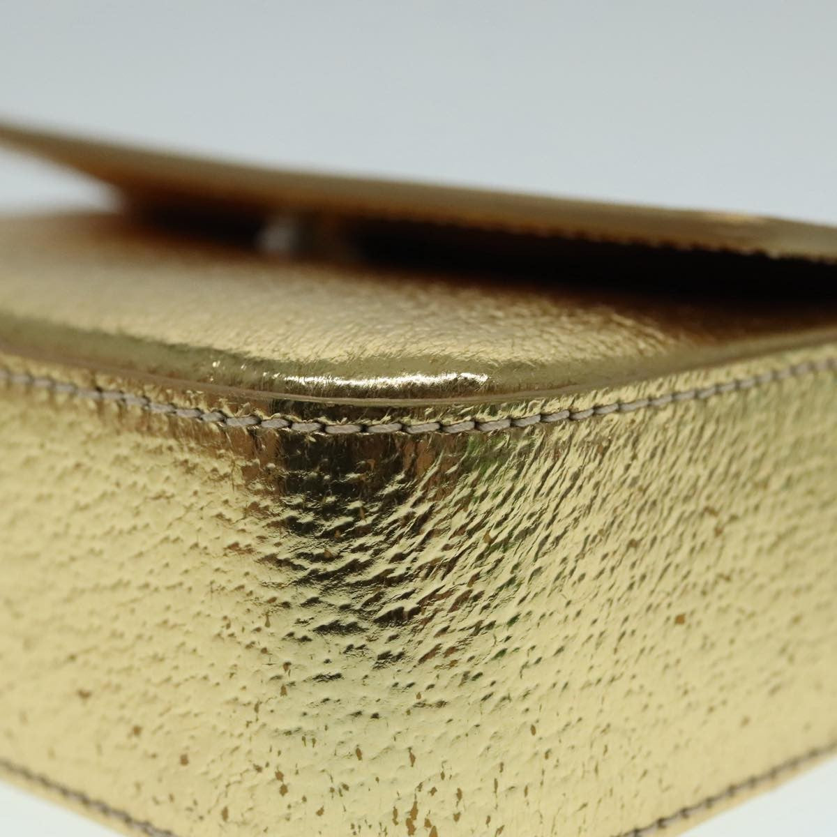 Prada Vintage Pouch Leather, GOLD, LEATHER, Clutche & pouche