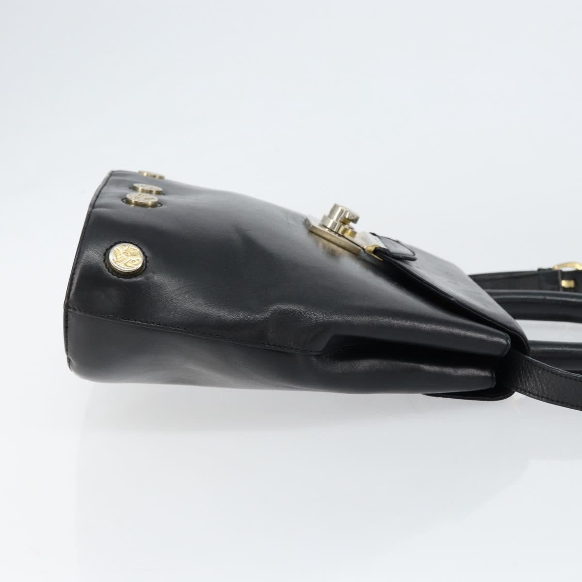 Salvatore Ferragamo Vintage Handbag Leather, BLACK, LEATHER, Handbag