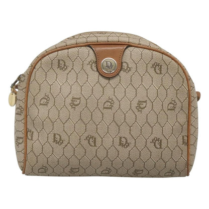 Christian Dior Vintage Honeycomb Shoulder Bag Canvas, BEIGE, CANVAS, Shoulder bag