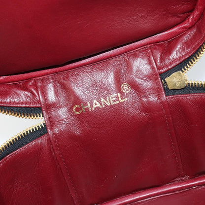 Chanel Vanity pouch Leather, BLACK, LEATHER, Toiletry Case