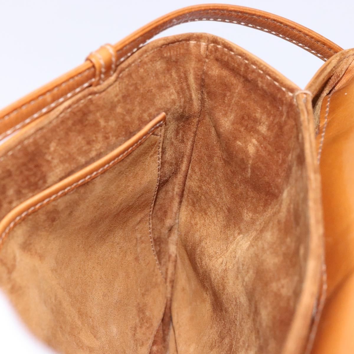 Gucci Vintage Flap Crossbody Bag Leather, BROWN, LEATHER, Shoulder bag