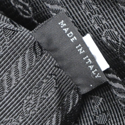 Prada Embossed Logo Convertible Open Tote Vitello Daino, BLACK, LEATHER, Tote bag