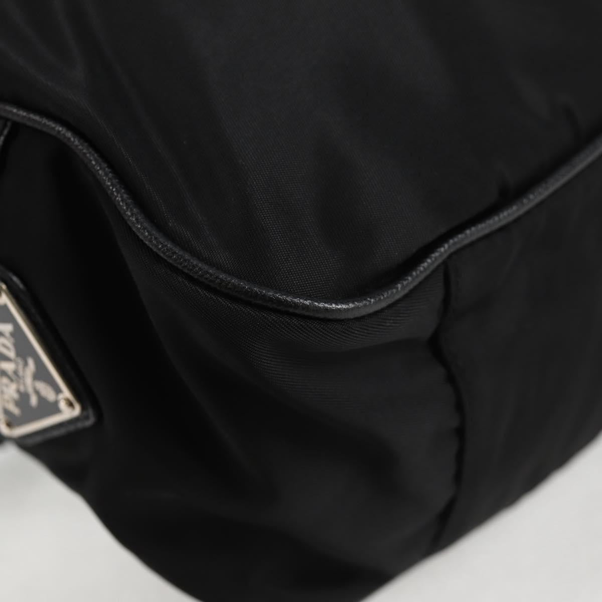 Prada Vintage Front Pocket Shoulder Bag Nylon, BLACK, NYLON, Shoulder bag