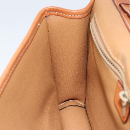 Celine Vintage Macadam Circle Logo Shoulder Bag Canvas and Leather, BROWN, CANVAS, Shoulder bag