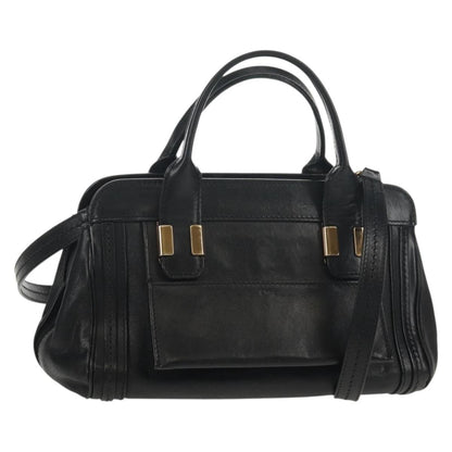 Chloe Alice Satchel Leather, BLACK, LEATHER, Handbag