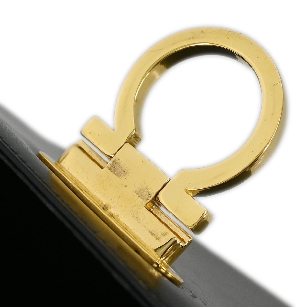 Salvatore Ferragamo Convertible Top Handle Bag Leather, BLACK, LEATHER, Handbag