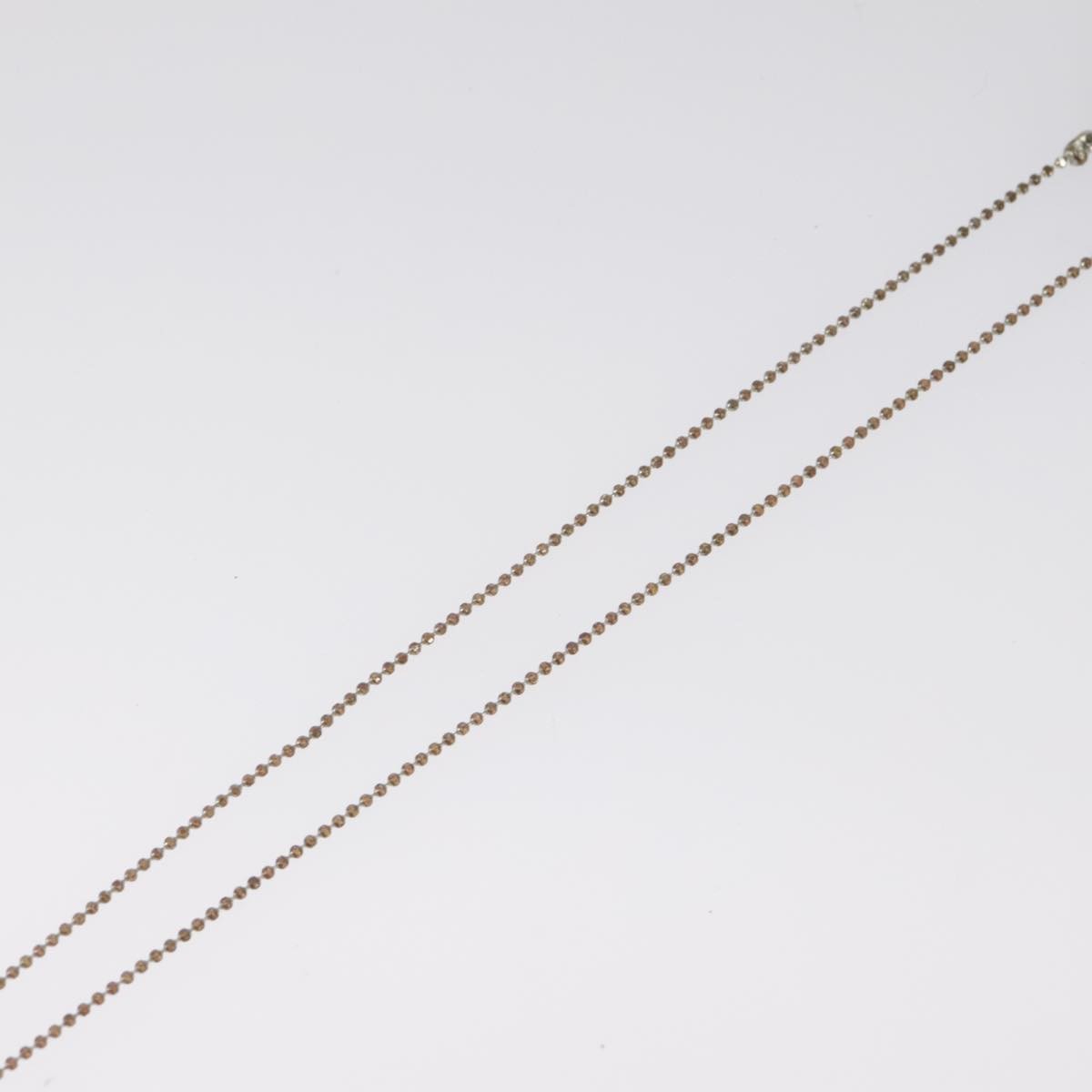 Christian Dior Bow CD Pendant Necklace Metal with Crystal, SILVER, METAL, Necklace