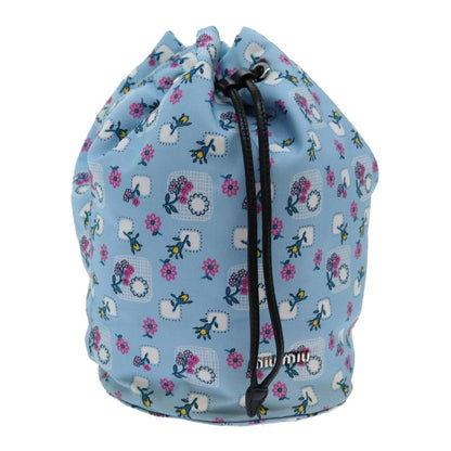 Miu Miu Drawstring Pouch Nylon, BLUE, NYLON, Clutche & pouche