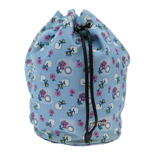 Miu Miu Drawstring Pouch Nylon, BLUE, NYLON, Clutche & pouche