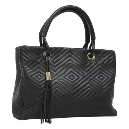 Bally Vintage Handbag Quilted Leather, BLACK, LEATHER, Handbag