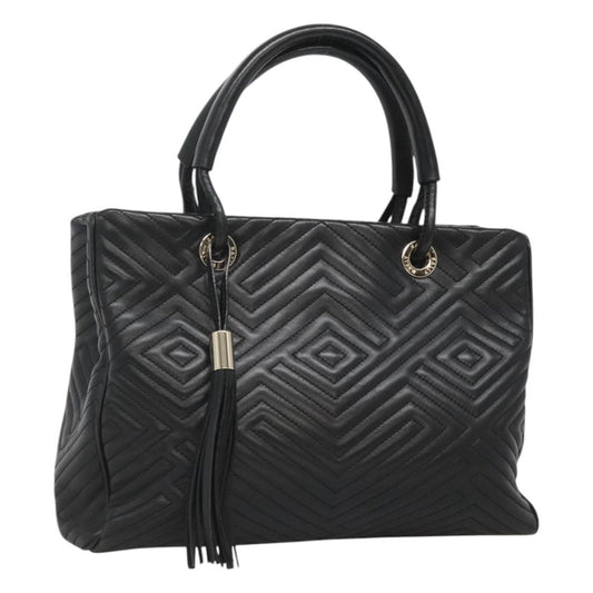 Bally Vintage Handbag Quilted Leather, BLACK, LEATHER, Handbag