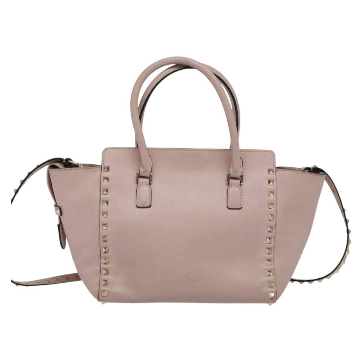 Valentino Garavani Rockstud Tote Rigid Leather, PINK, LEATHER, Tote bag