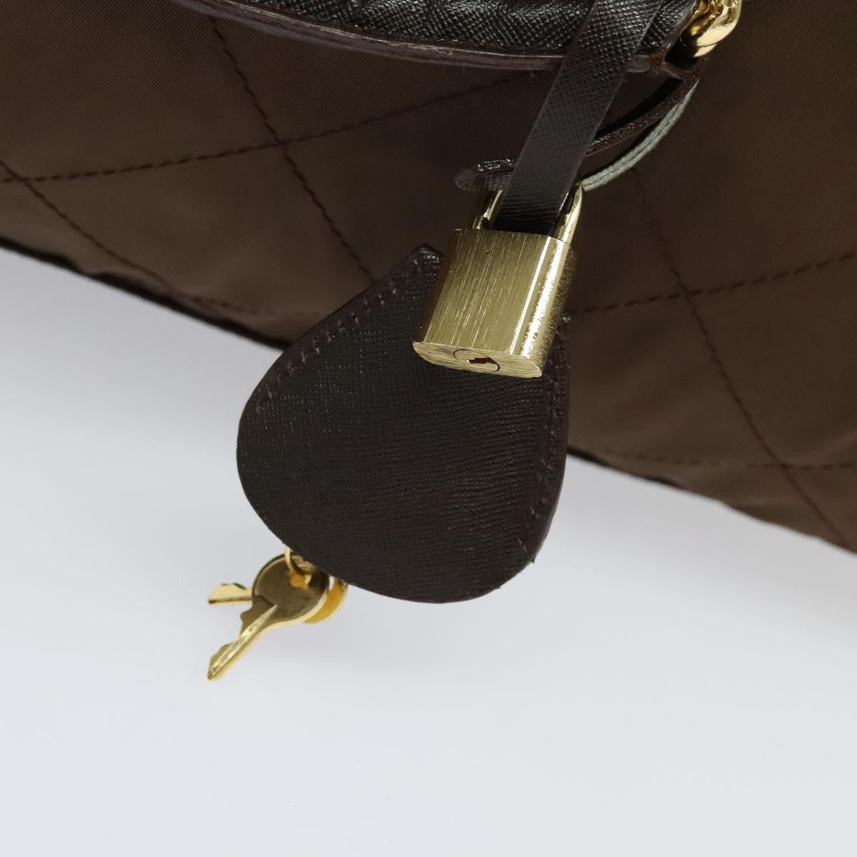 Prada Boston Bag Quilted tessuto, BROWN, NYLON, Travel bag