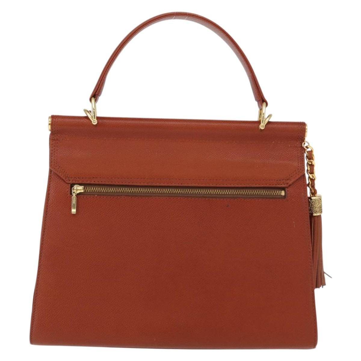 Valentino Garavani Vintage Handbag Leather, BROWN, LEATHER, Handbag