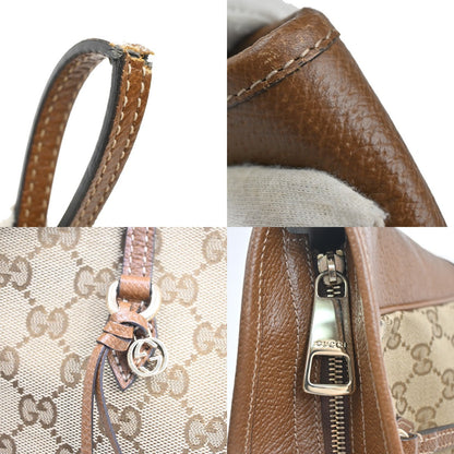Gucci Bree Tote GG Canvas with Leather, BROWN, CANVAS, Tote bag