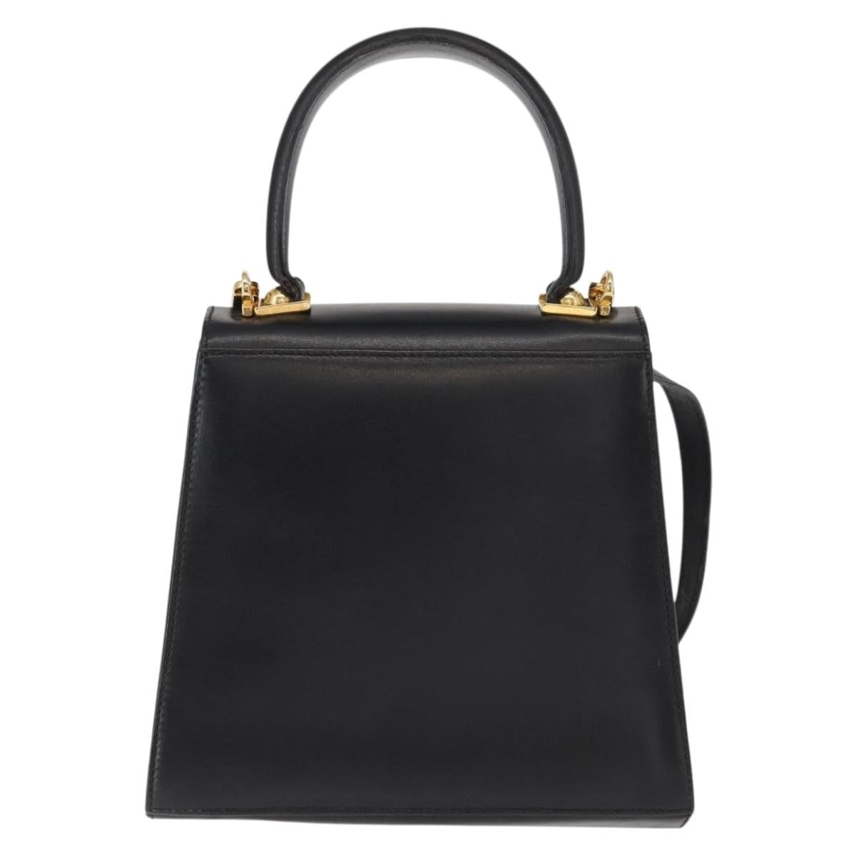Salvatore Ferragamo Gancini Convertible Top Handle Bag Leather, BLACK, LEATHER, Handbag