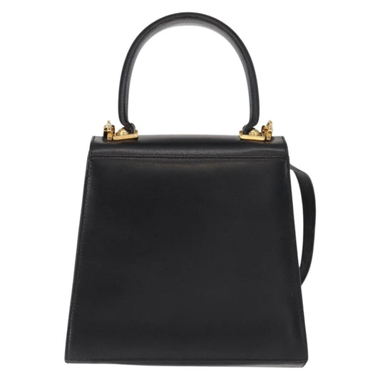 Salvatore Ferragamo Gancini Convertible Top Handle Bag Leather, BLACK, LEATHER, Handbag