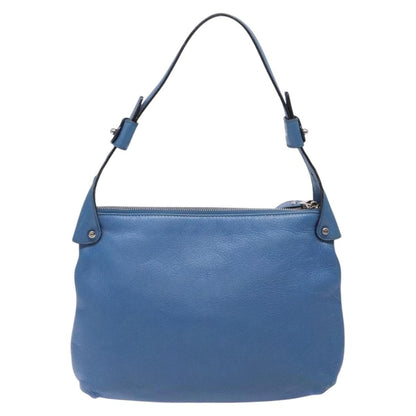 Salvatore Ferragamo Gancini Shoulder Bag Leather, BLUE, LEATHER, Shoulder bag