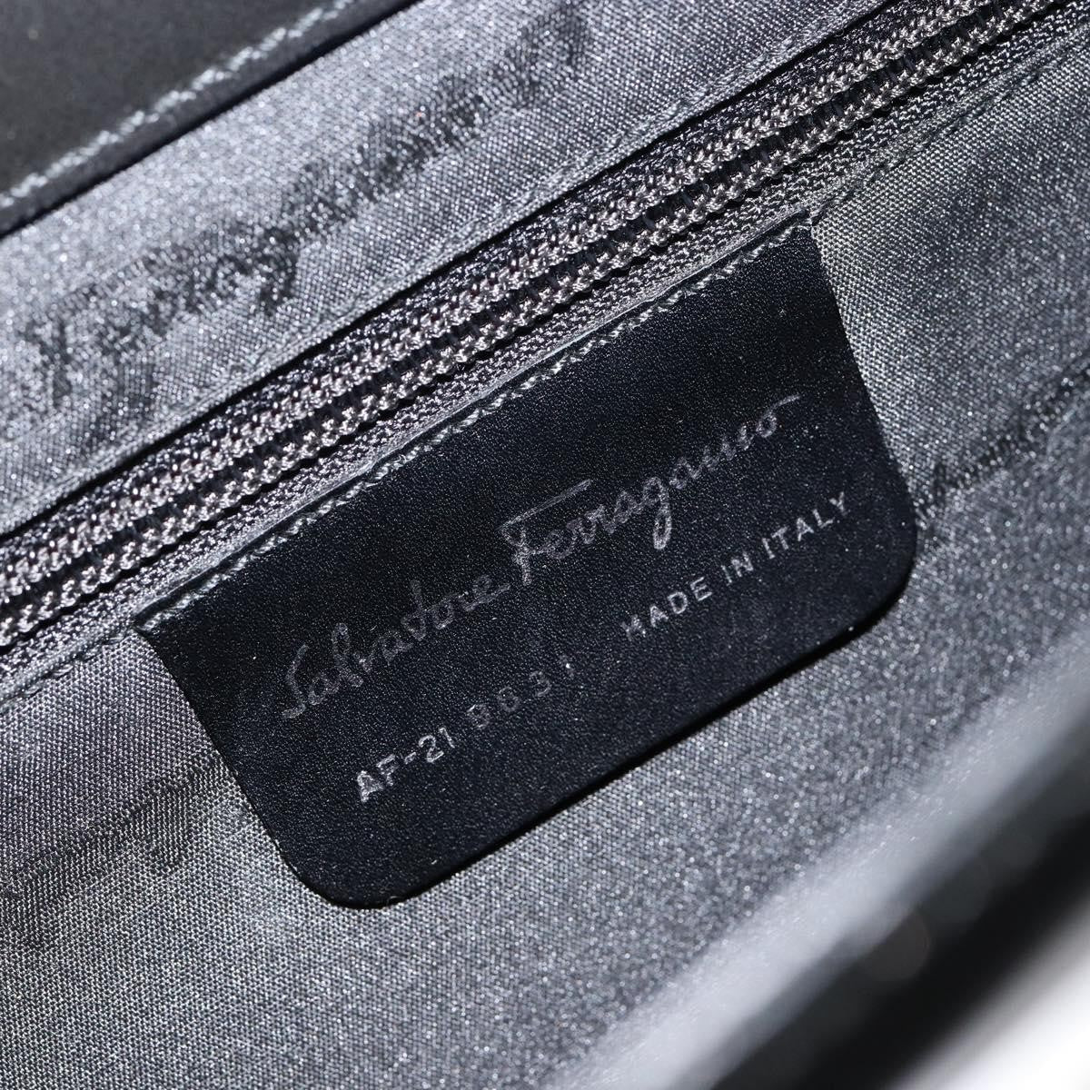 Salvatore Ferragamo Gancini Shoulder Bag Leather, BLACK, LEATHER, Shoulder bag