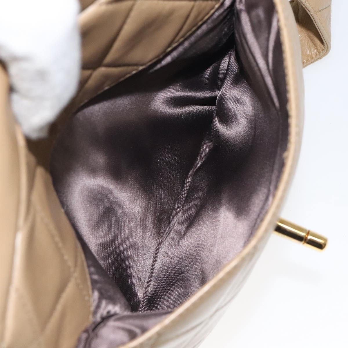 Chanel Vintage Front Pocket Camera Shoulder Bag Leather, BEIGE, LEATHER, Shoulder bag