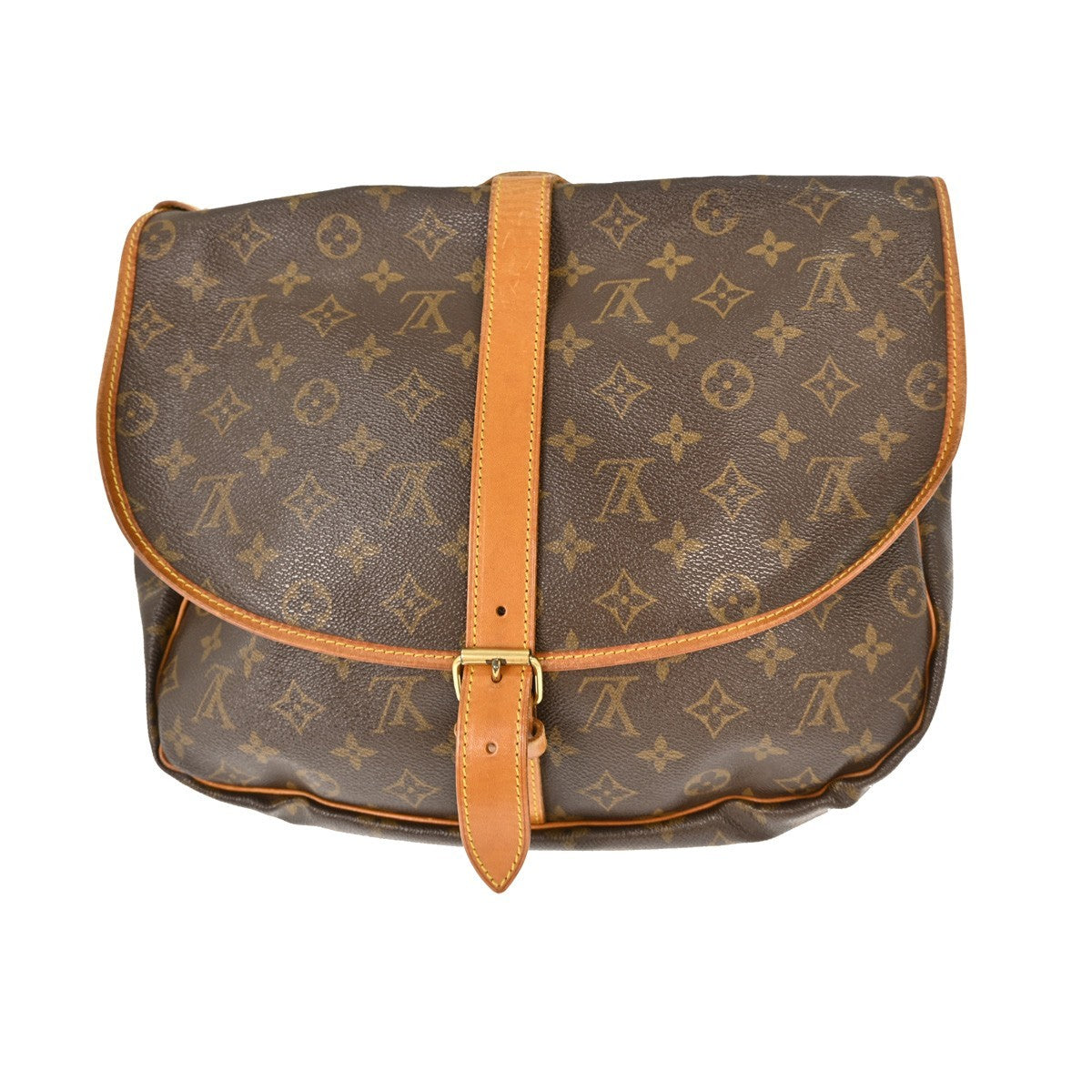 Louis Vuitton Saumur Handbag Monogram Canvas, BROWN, CANVAS, Shoulder bag