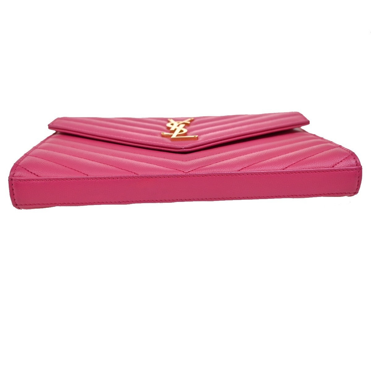 Saint Laurent Cassandra Wallet on Strap leather, PINK, LEATHER, Shoulder bag
