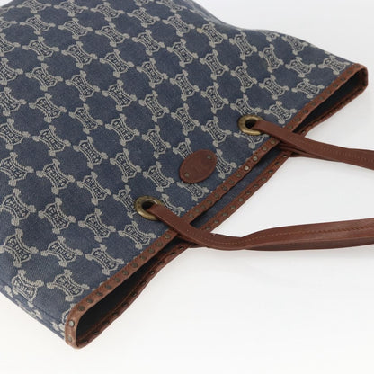 Celine Vintage Macadam Tote bag Canvas, BLUE, CANVAS, Tote bag