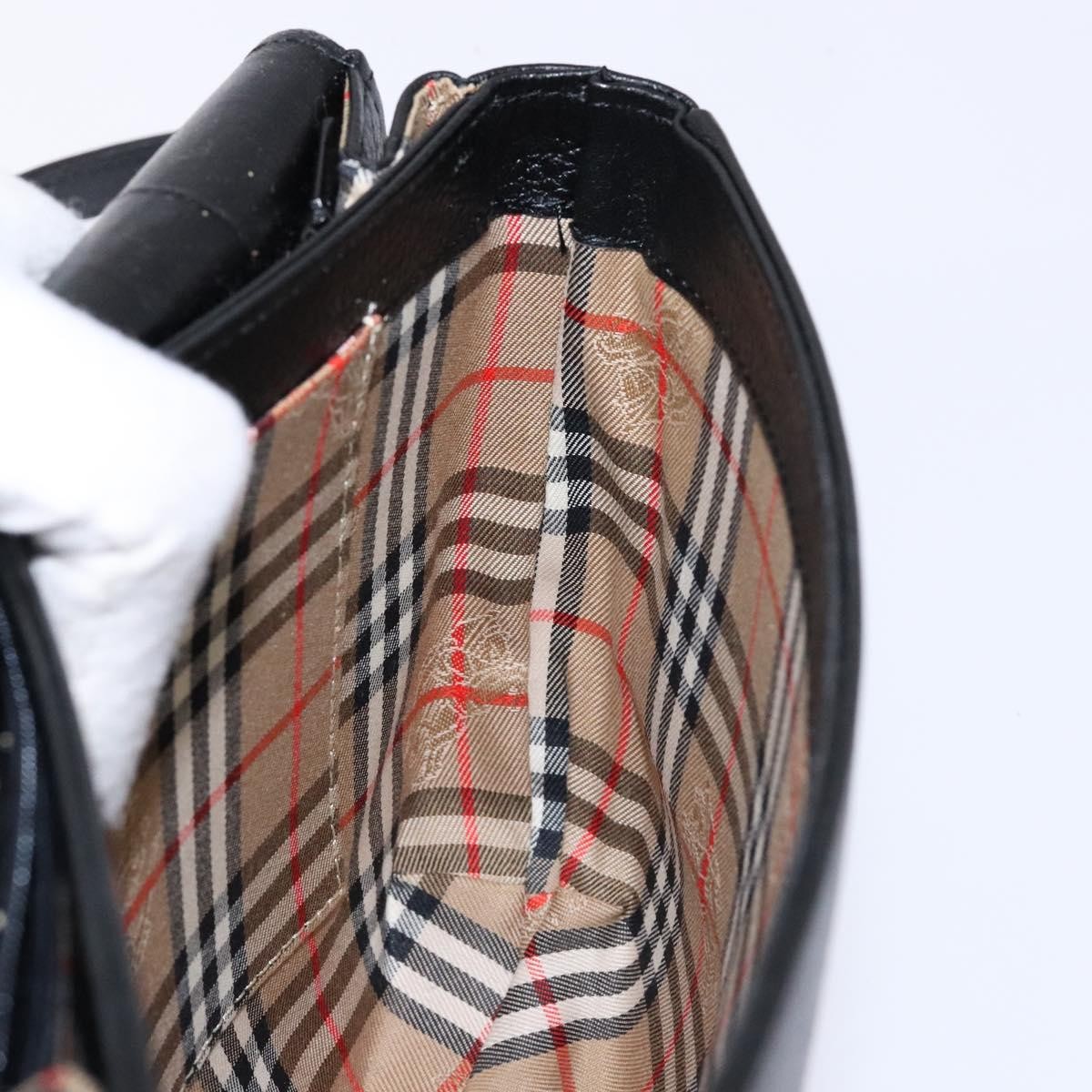 Burberry Flap Shoulder Bag Leather, BLACK, LEATHER, Shoulder bag