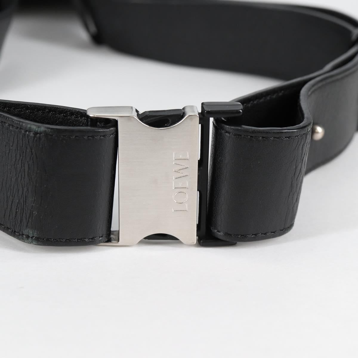 Loewe Puzzle Bumbag Leather, BLACK, LEATHER, Travel bag