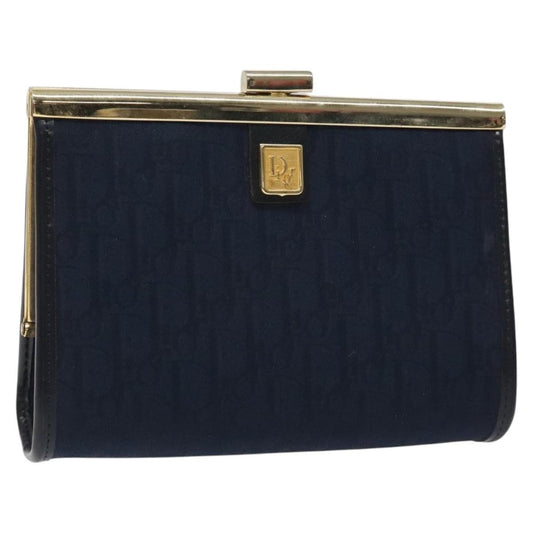 Christian Dior Vintage Trotter Pouch Canvas, NAVY, CANVAS, Clutche & pouche