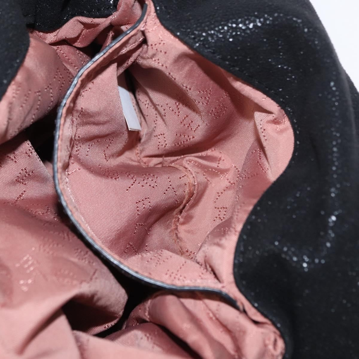 Stella McCartney Falabella Fold Over Crossbody Bag Shaggy Deer, BLACK, POLYESTER, Shoulder bag