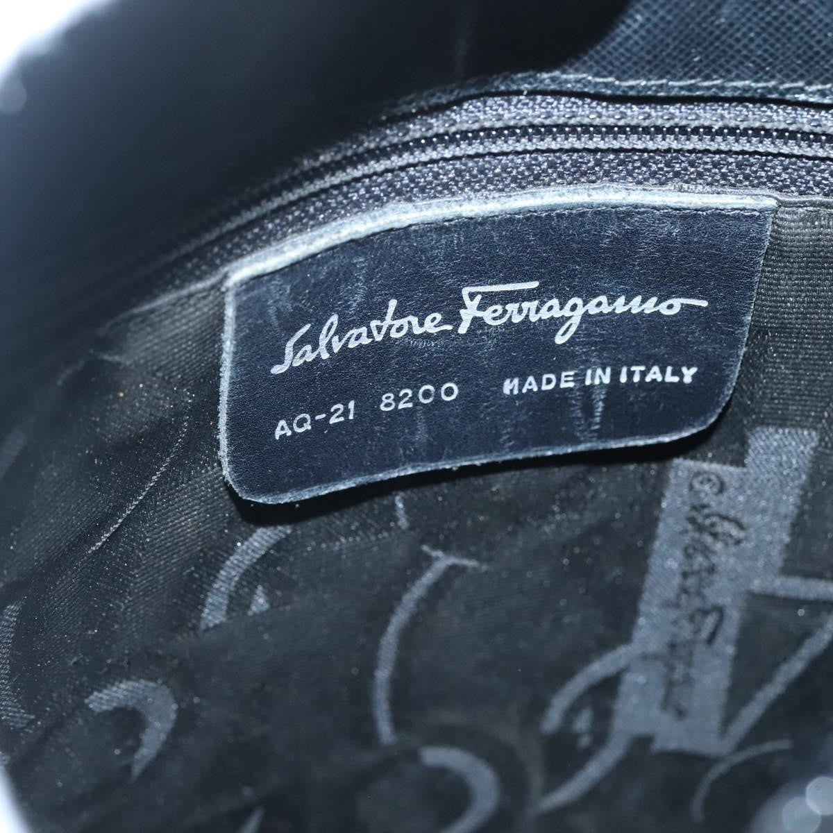 Salvatore Ferragamo Gancini Shoulder Bag Leather, BLACK, LEATHER, Shoulder bag