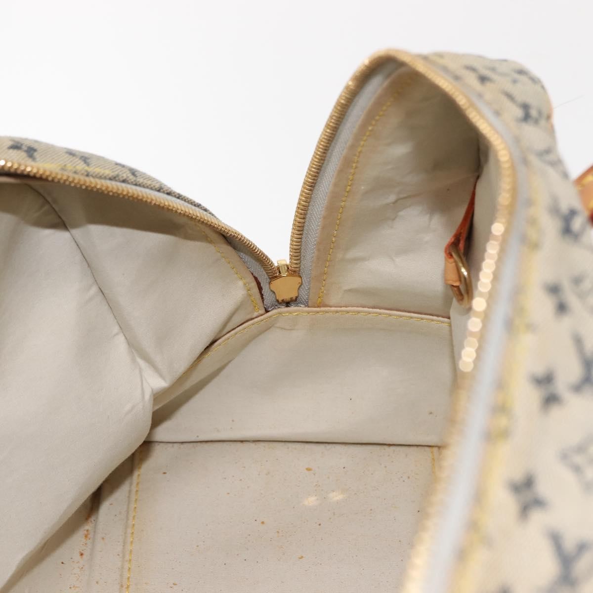 Louis Vuitton Marie Handbag Mini Lin, BLUE, CANVAS, Handbag