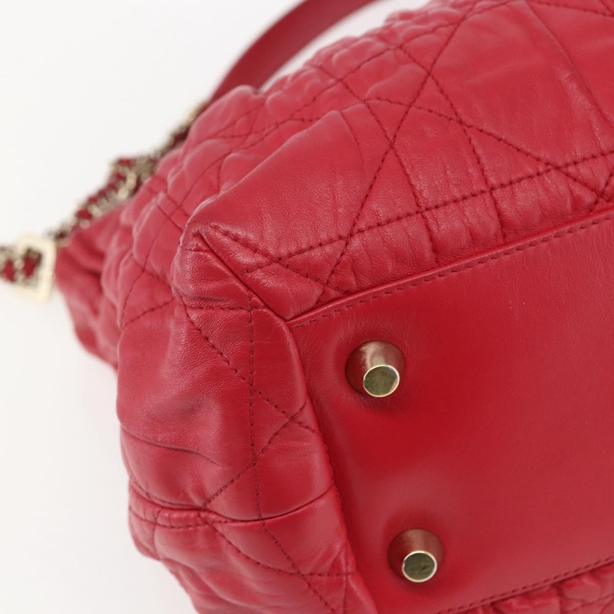 Christian Dior Delices Tote Cannage Quilt Leather, RED, LEATHER, Tote bag