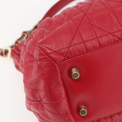 Christian Dior Delices Tote Cannage Quilt Leather, RED, LEATHER, Tote bag