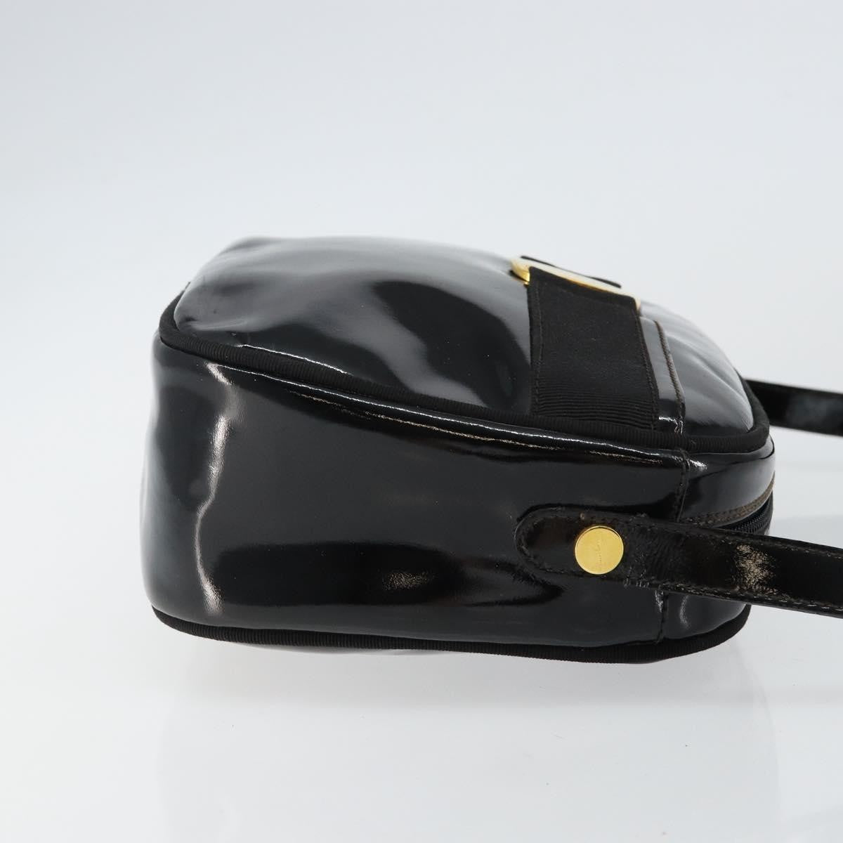 Salvatore Ferragamo Vala Shoulder Bag Patent Leather, BLACK, PATENT_LEATHER, Shoulder bag