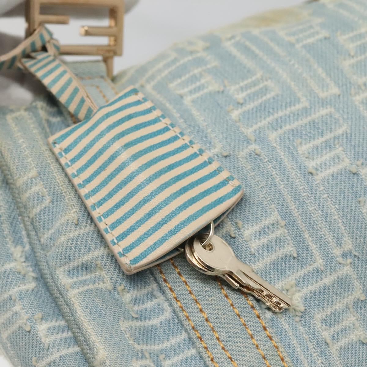 Fendi Boston Bag Denim, BLUE, DENIM_JEANS, Handbag