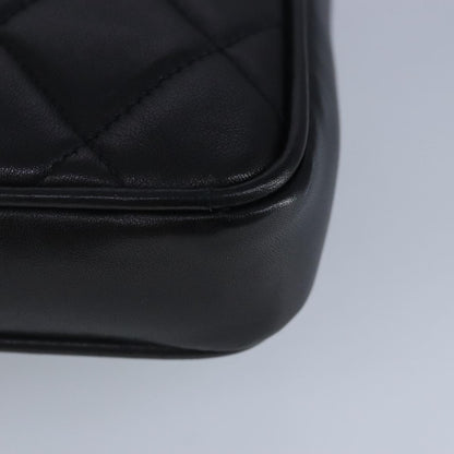 Chanel Vintage CC Flap Waist Bag Quilted Leather, BLACK, LEATHER, Clutche & pouche