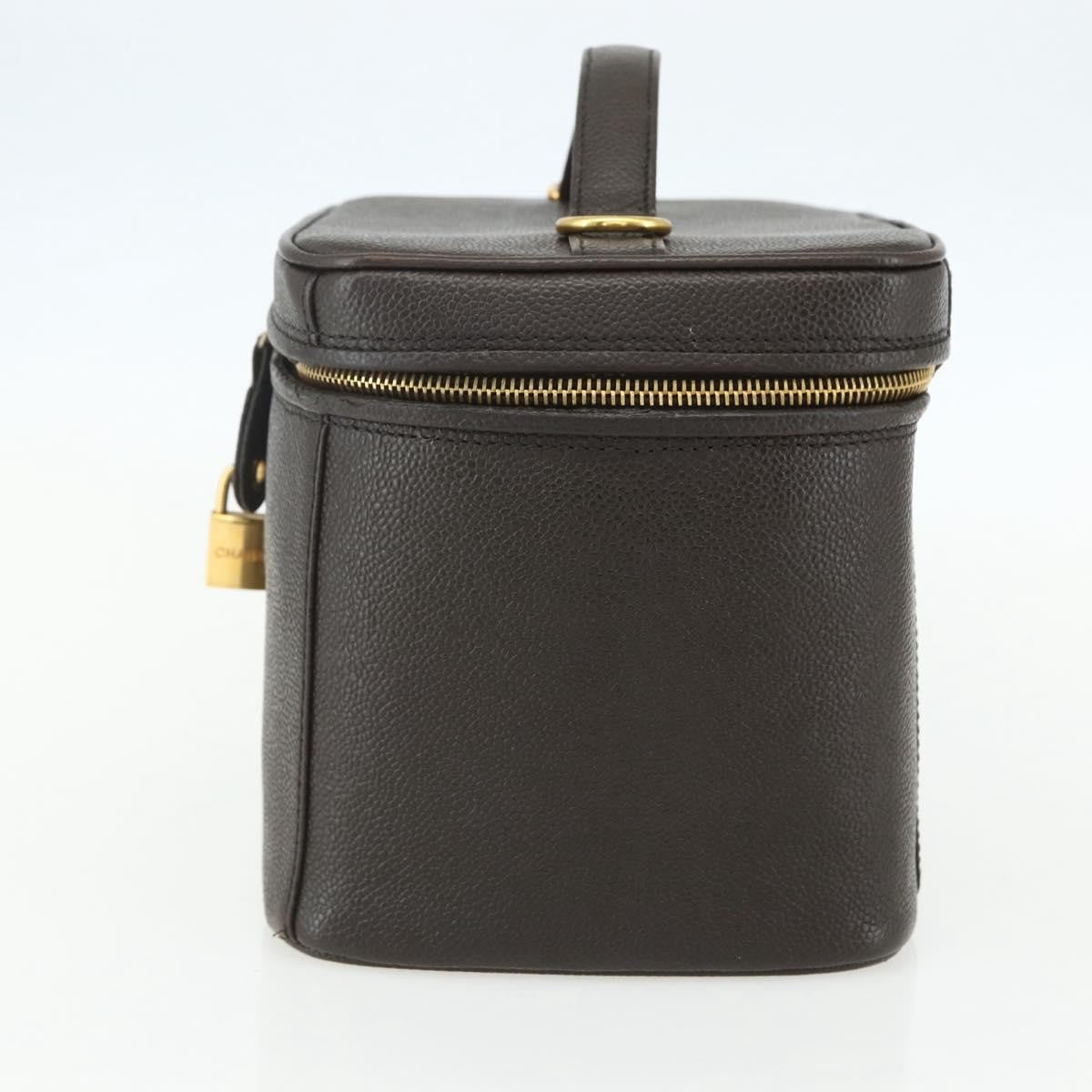 Chanel Vintage Timeless Vanity Case Caviar, BROWN, LEATHER, Handbag