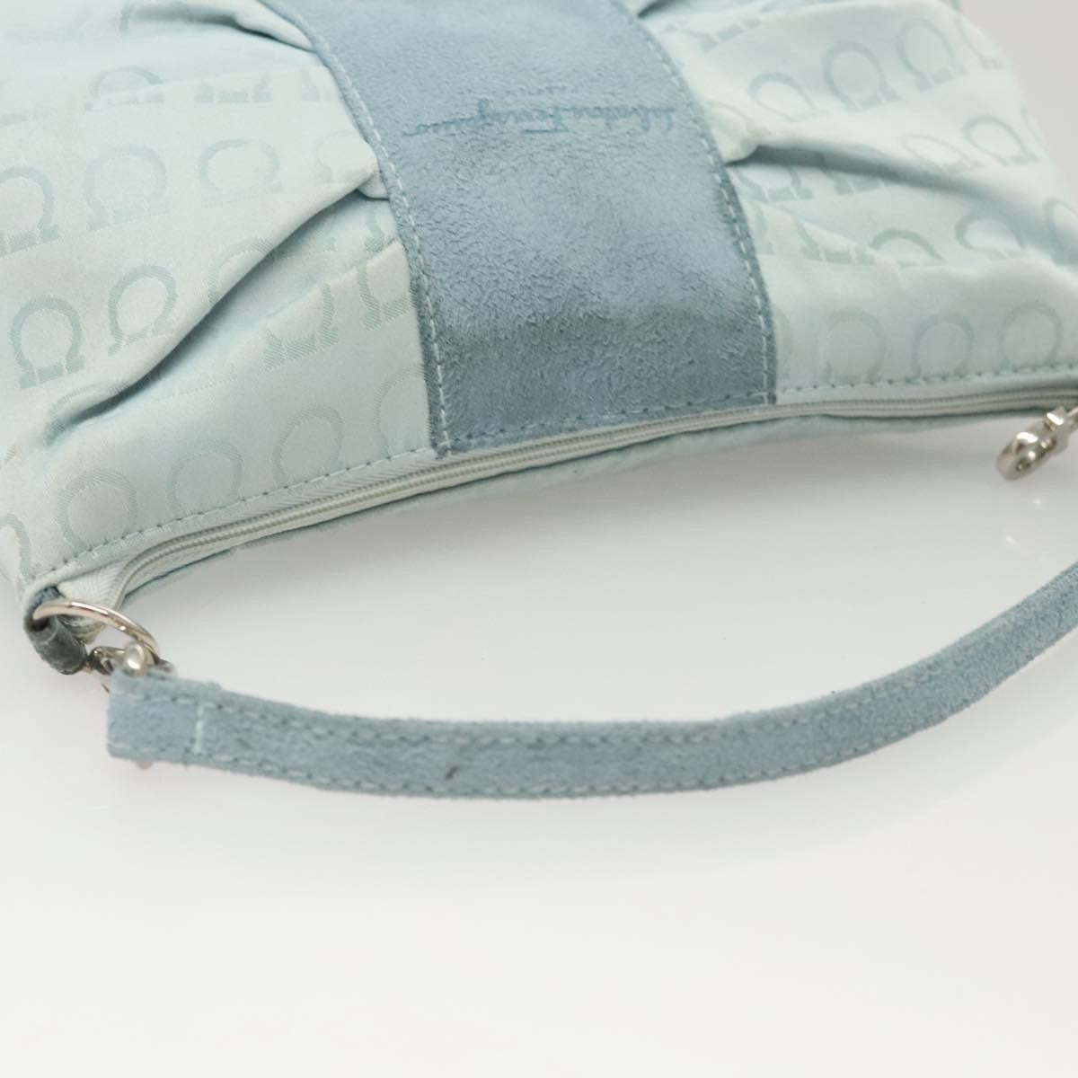 Salvatore Ferragamo Vintage Gancini Pochette Nylon, BLUE, NYLON, Clutche & pouche