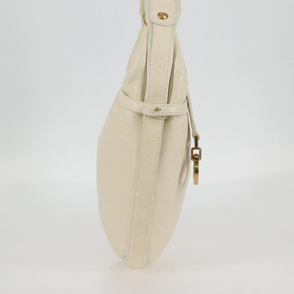 Salvatore Ferragamo Gancini Hobo Leather, BEIGE, LEATHER, Handbag