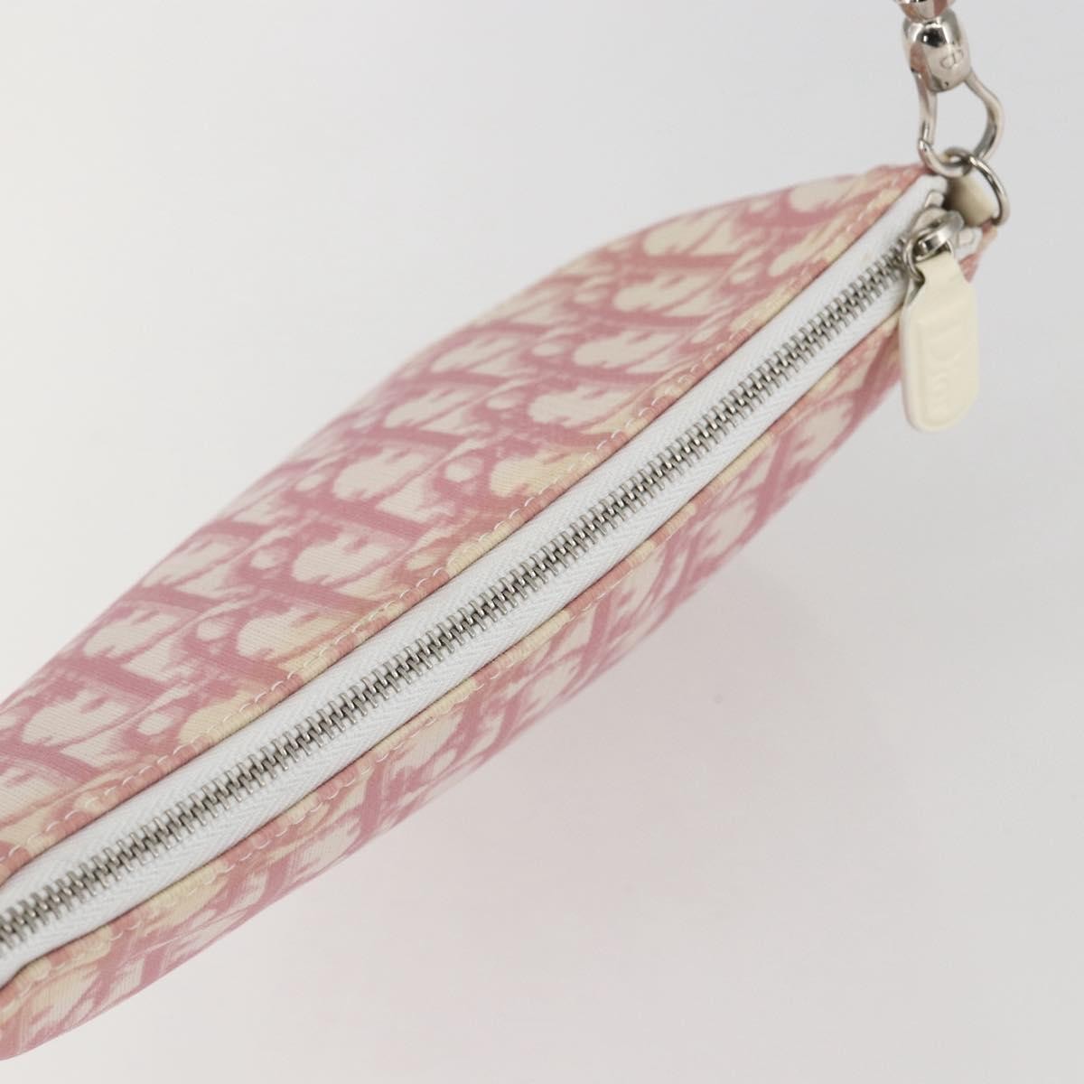 Christian Dior Vintage Saddle Bag Diorissimo Canvas, PINK, CANVAS, Shoulder bag