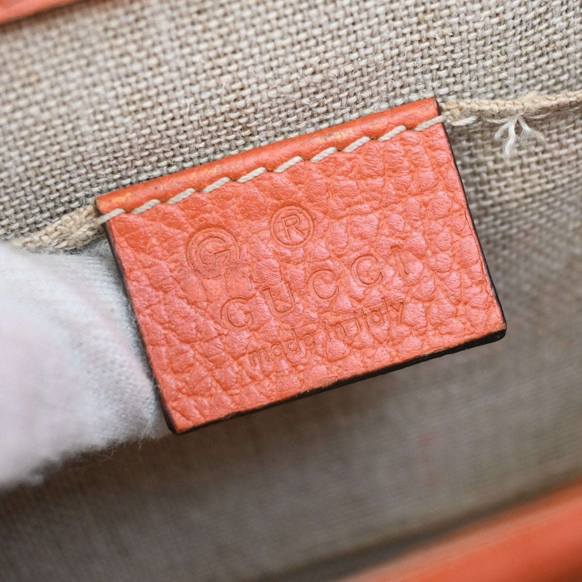 Gucci Interlocking Shoulder Bag Leather, ORANGE, LEATHER, Shoulder bag