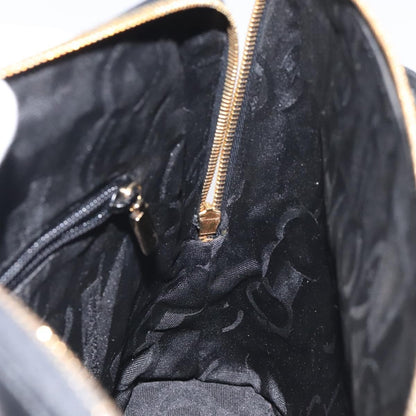 Salvatore Ferragamo Vintage Zip Handbag Leather, BLACK, LEATHER, Handbag