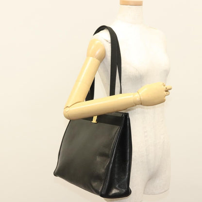 Salvatore Ferragamo Vintage Vara Bow Tote Lizard Embossed Leather, BLACK, LEATHER, Tote bag