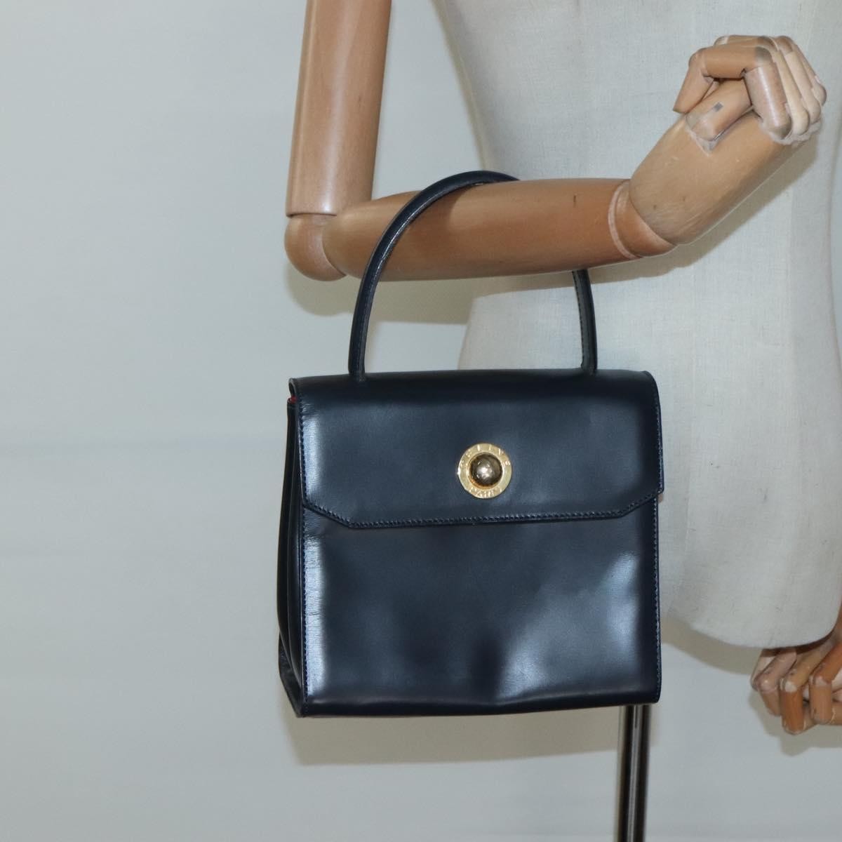Celine Handbag Leather, NAVY, LEATHER, Handbag