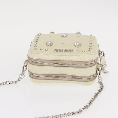 Miu Miu Chain Crossbody Bag Leather, ECRU, LEATHER, Shoulder bag