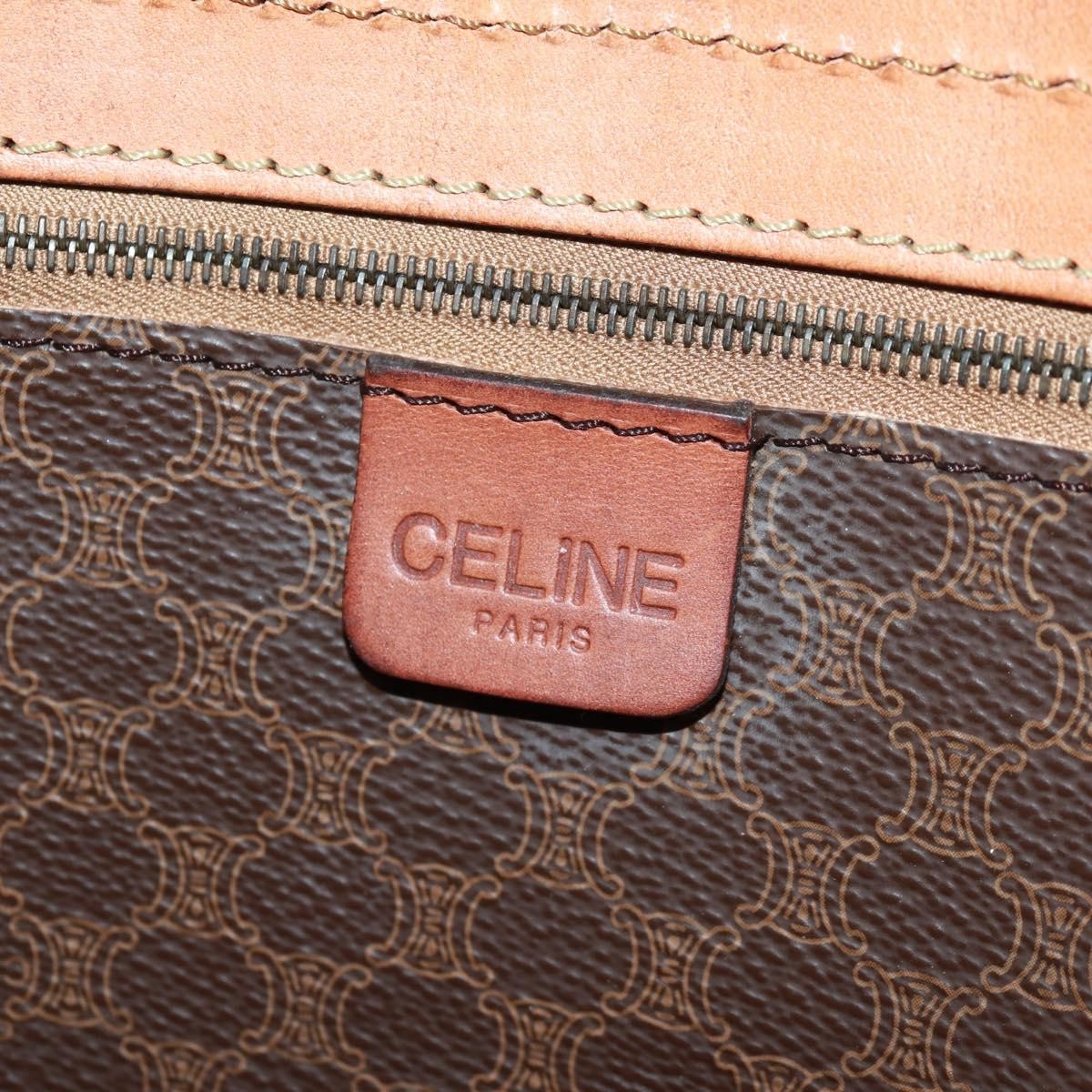 Celine Vintage Macadam Boston bag Canvas and Leather, BROWN, CANVAS, Travel bag