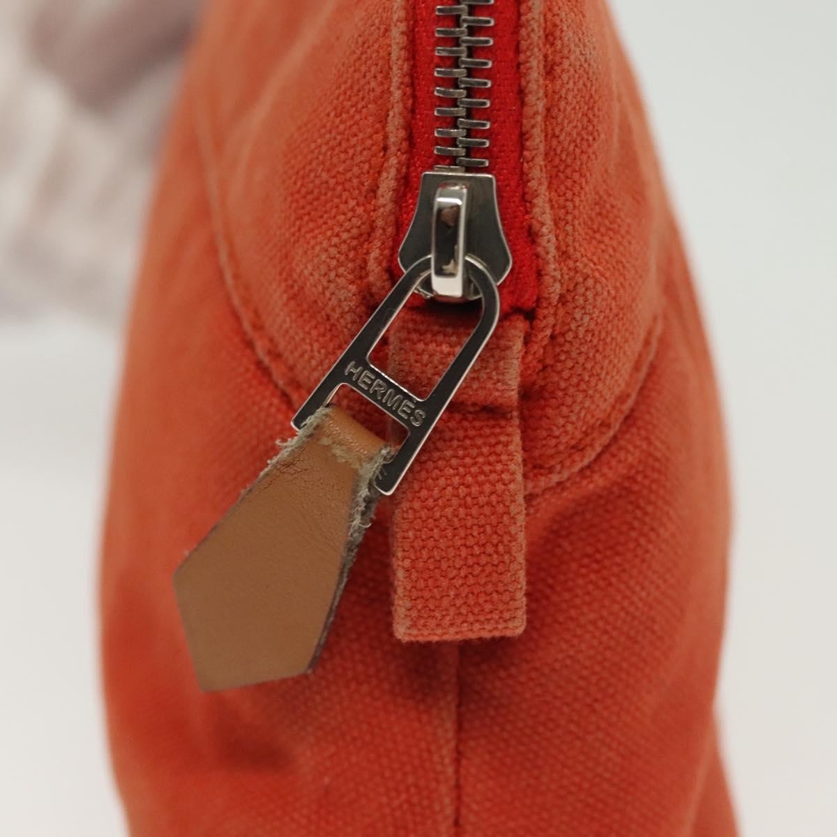 Hermes Bolide Travel Pouch Canvas, ORANGE, CANVAS, Travel bag