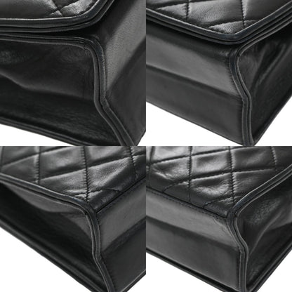 Chanel Vintage CC Chain Full Flap Bag Quilted Leather, BLACK, LEATHER, Shoulder bag